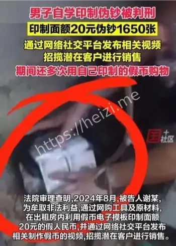 男子自学印制伪钞案